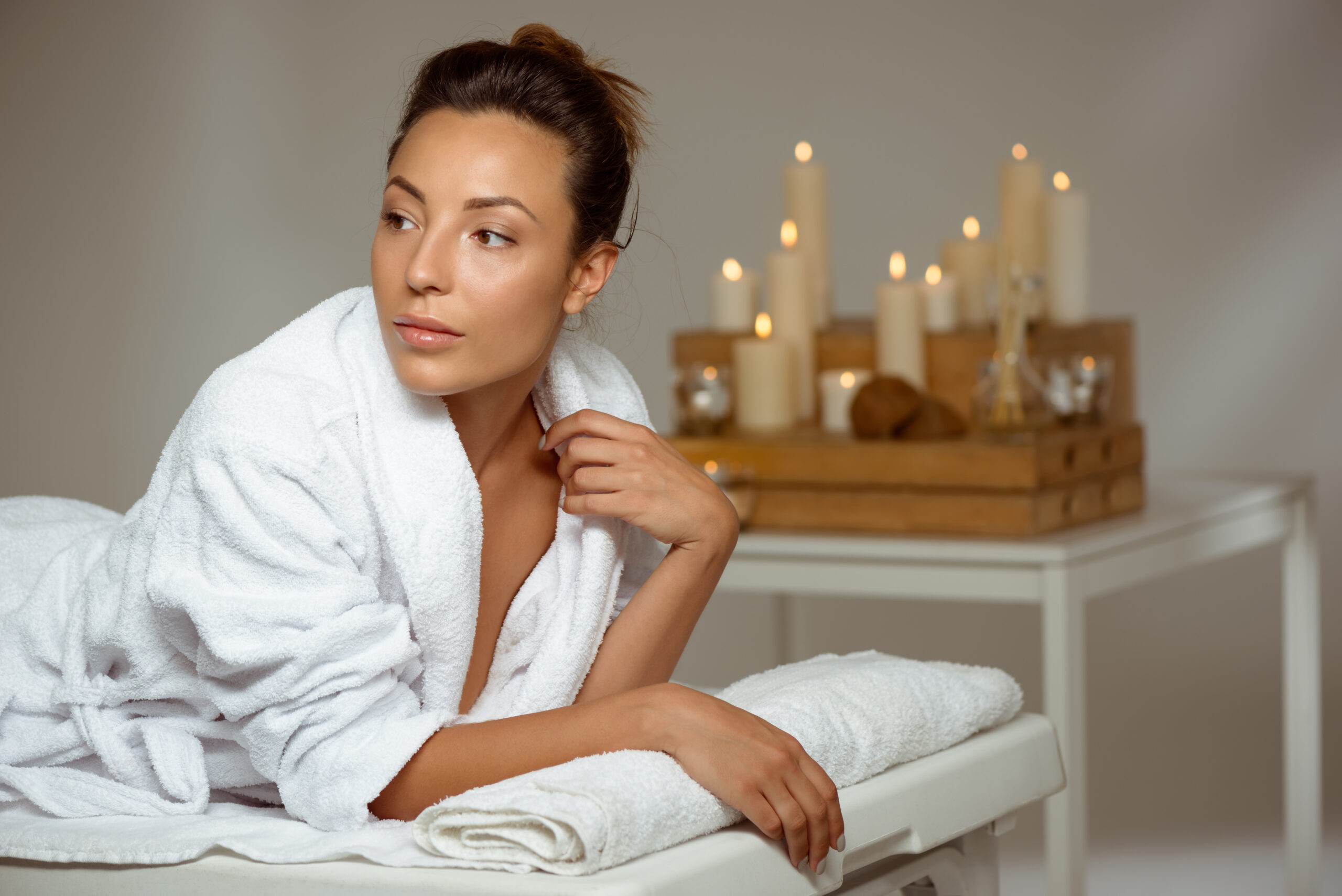 woman at spa during her period